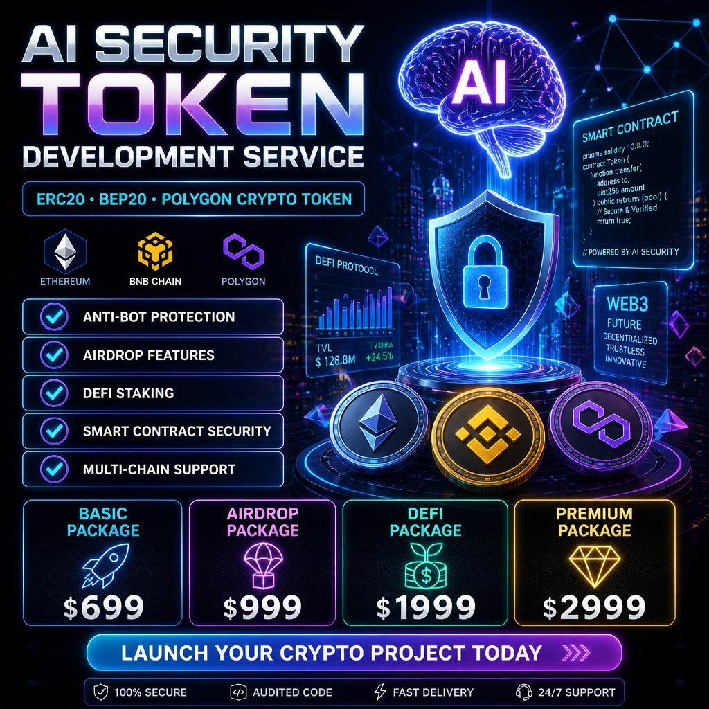 Secure AI-Driven Token Development Solutions | ERC20, BEP20 & Polygon