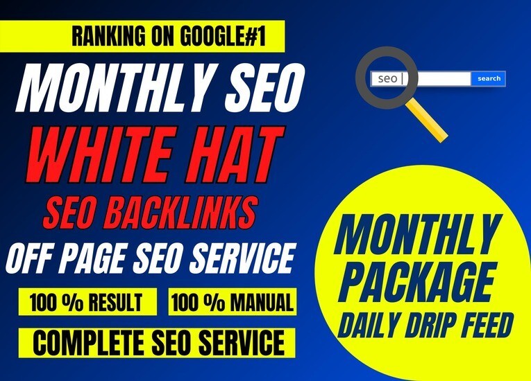 Monthly SEO Package with Daily Backlink Reports (Rank on Page 1 of Google FAST)