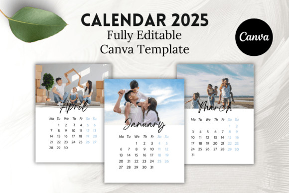 Editable 2025 Calendar Canva Template | Printable Planner with Monday Start