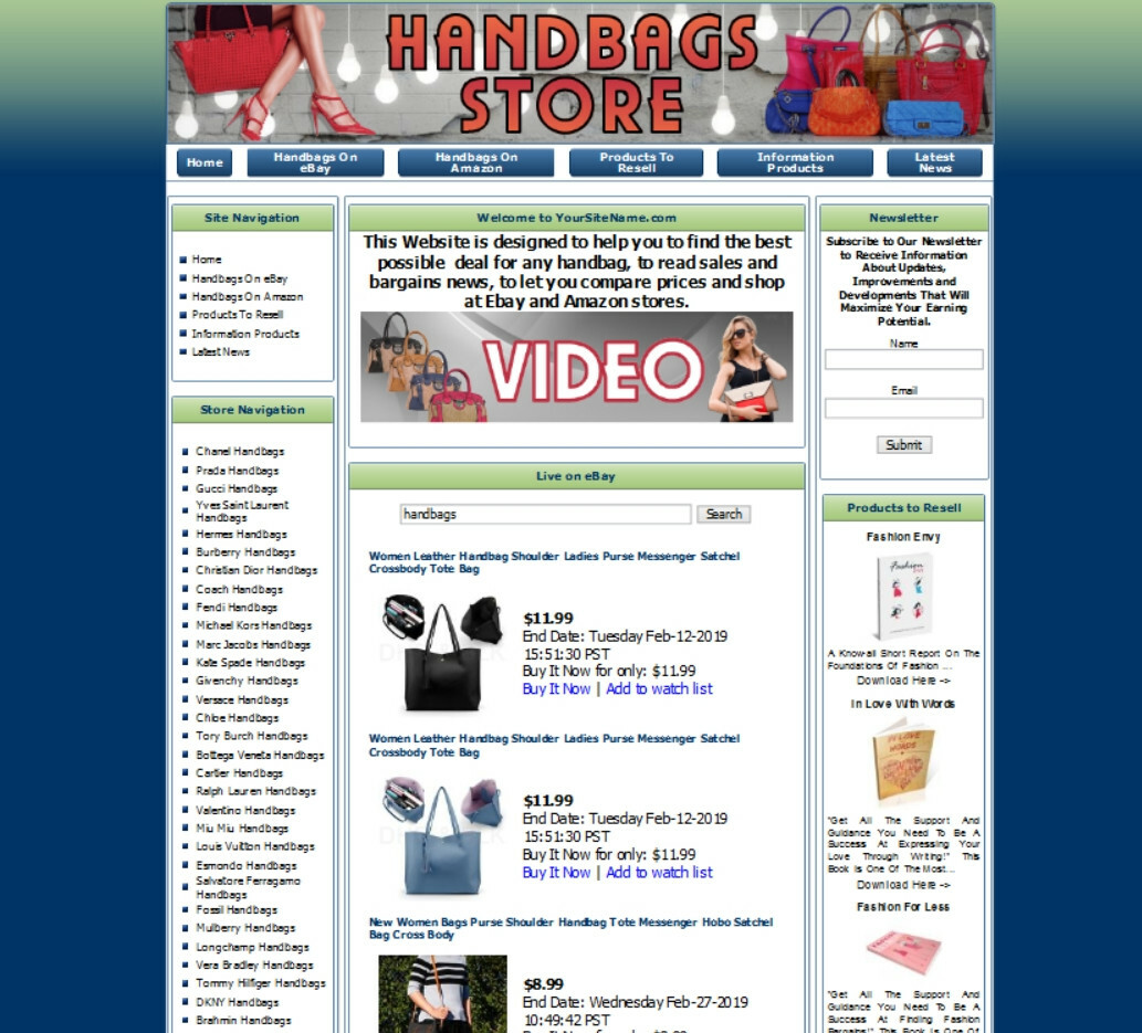 DESIGNER COACH HANDBAG PURSE STORE – Premium Affiliate Website Business For Sale