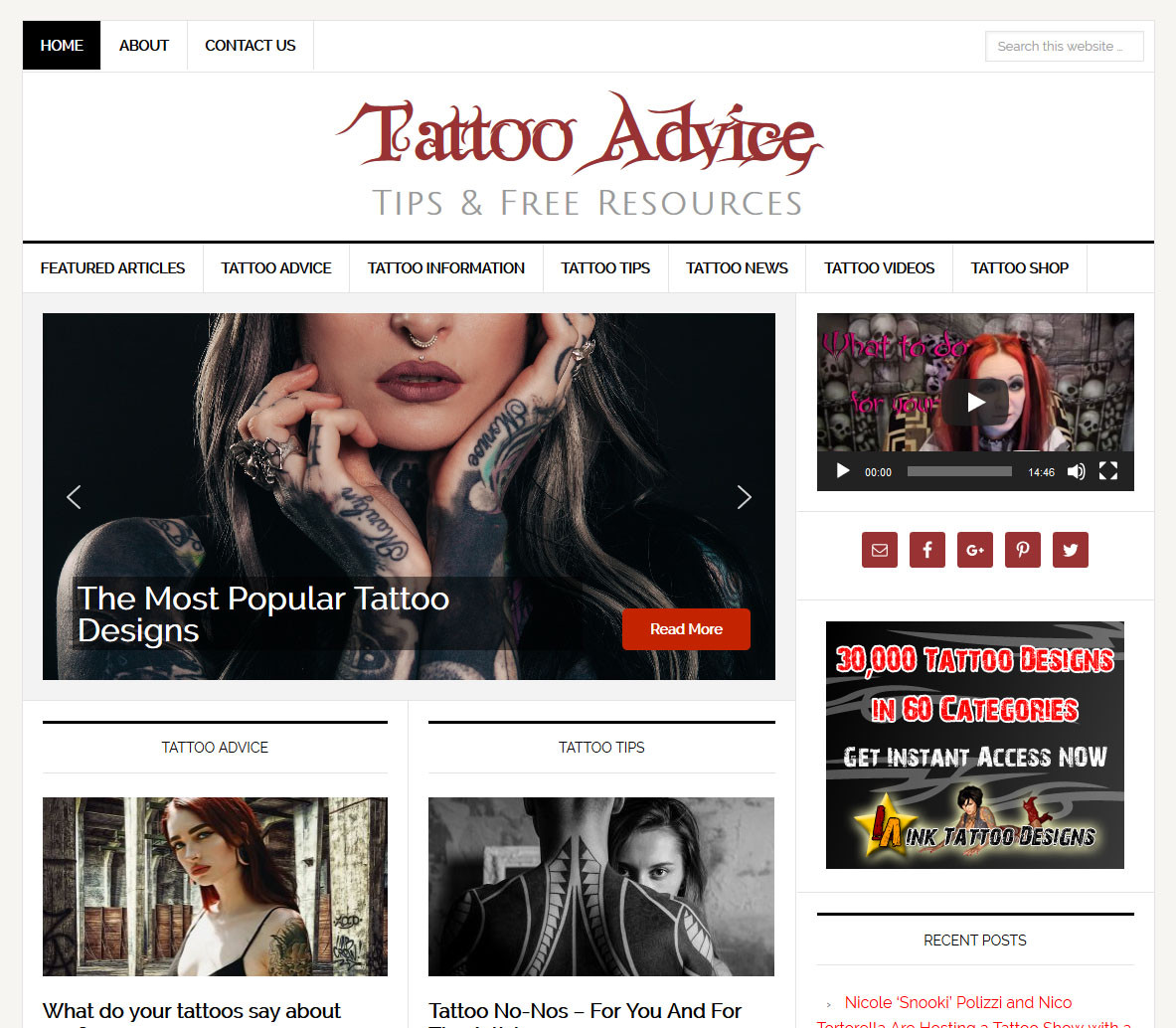 * TATTOO TIPS * niche website business for sale with AUTO UPDATING CONTENT!