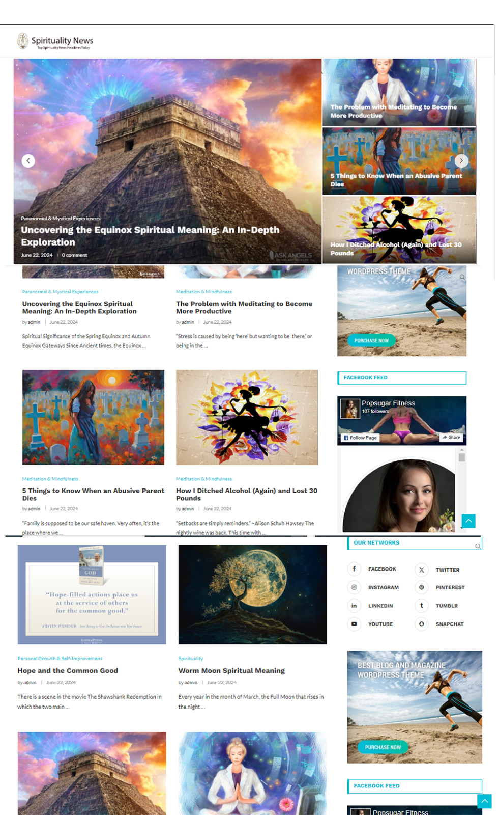 Spiritual News money making Affiliate Self Update website Free Hosting / Setup