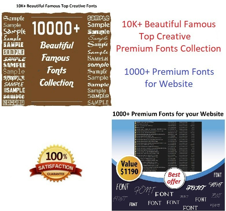 2 in 1 10K+ Beautiful Famous Creative Fonts & 1000+ Premium Fonts for Website
