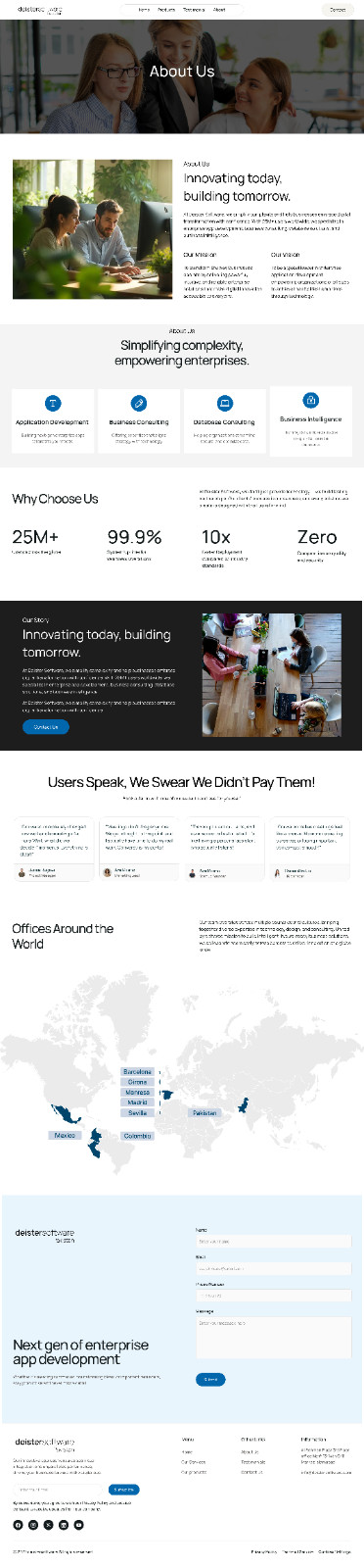 About Us Website Template Enterprise Software Design Corporate Business Land