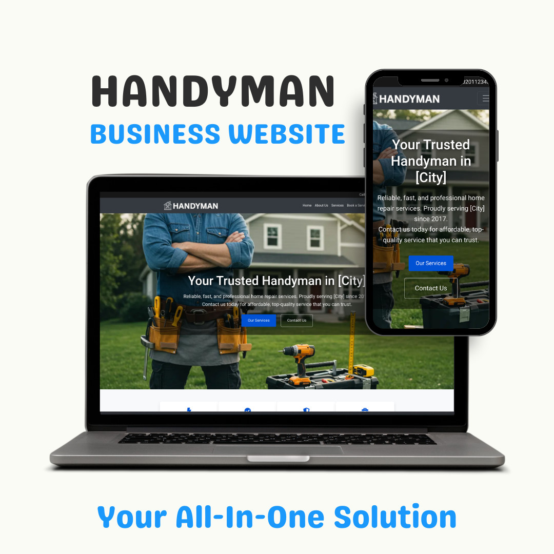 Professional Handyman Website with Smart Booking & Quoting System Tools Included