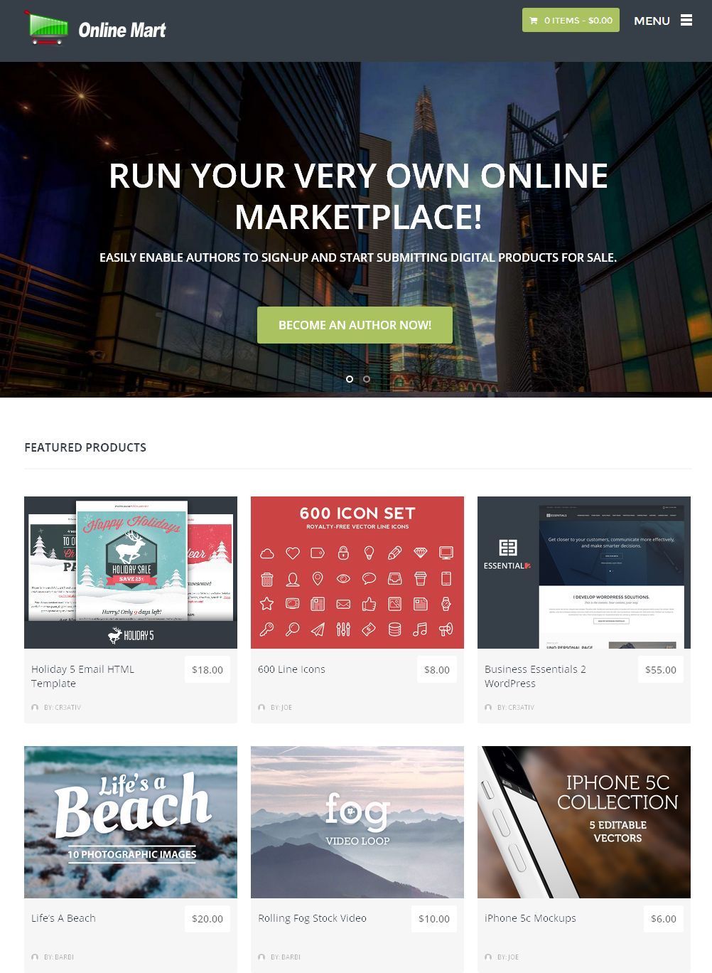 Online Digital Marketplace / Software Store Free Hosting + Installation