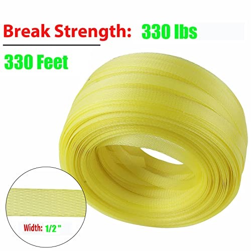 Box Strapping Kit 330ft x 1/2in Polypropylene Strapping with 100 Plastic Buckles