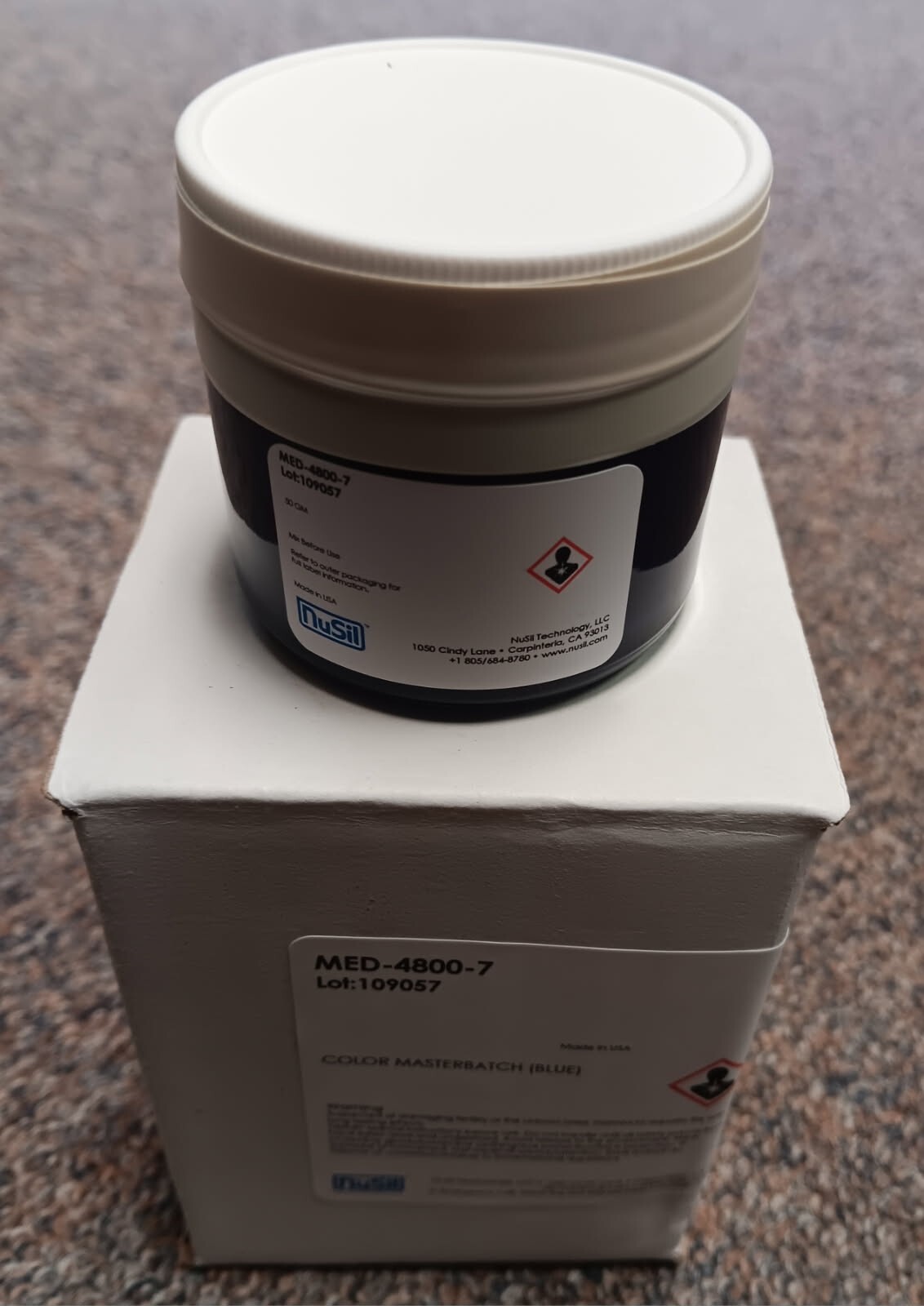 Nusil MED-4800-7 Dark Blue Masterbatch Liquid Silicone Colorant- Unopened