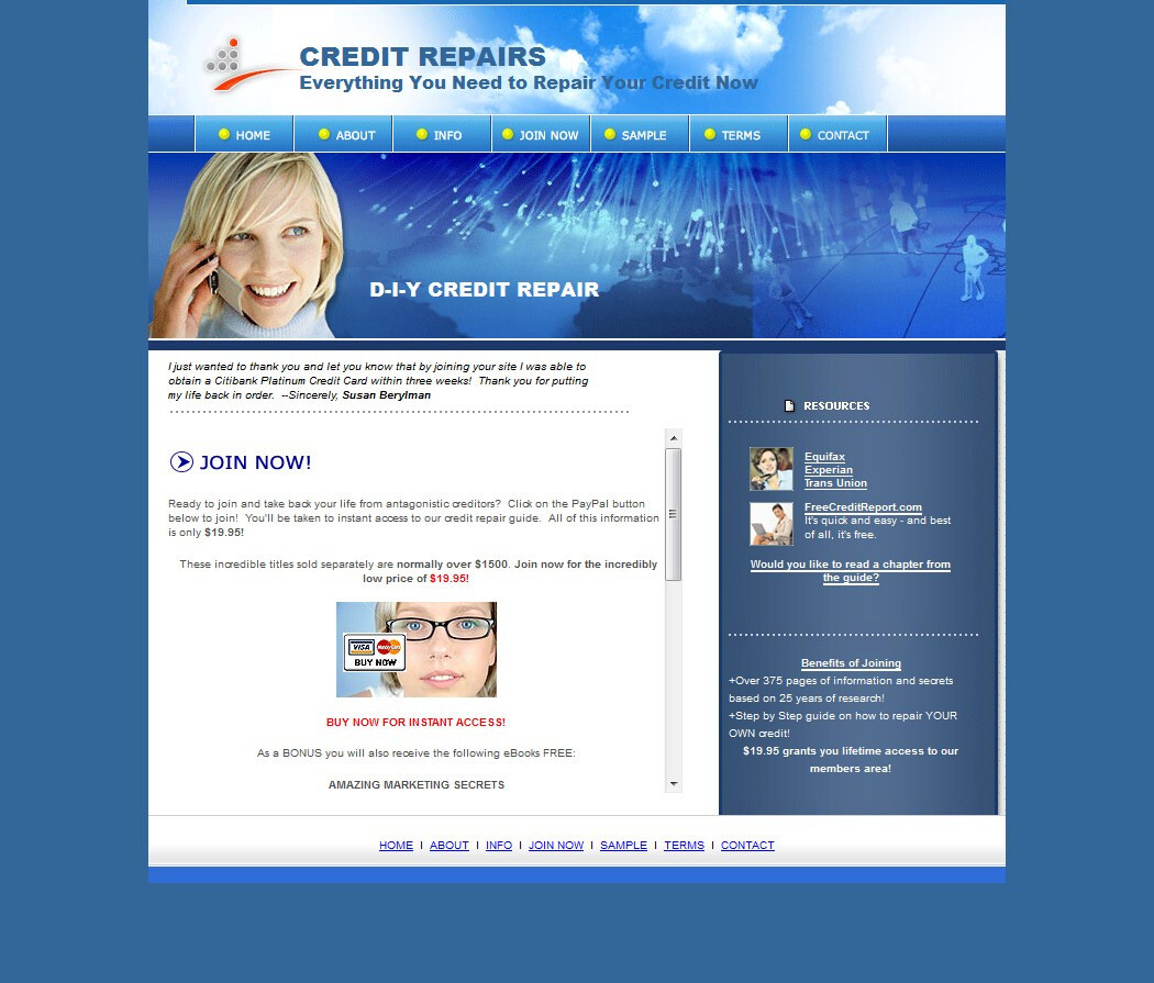 Profitable “CREDIT REPAIR” Turnkey Niche Website Business For Sale