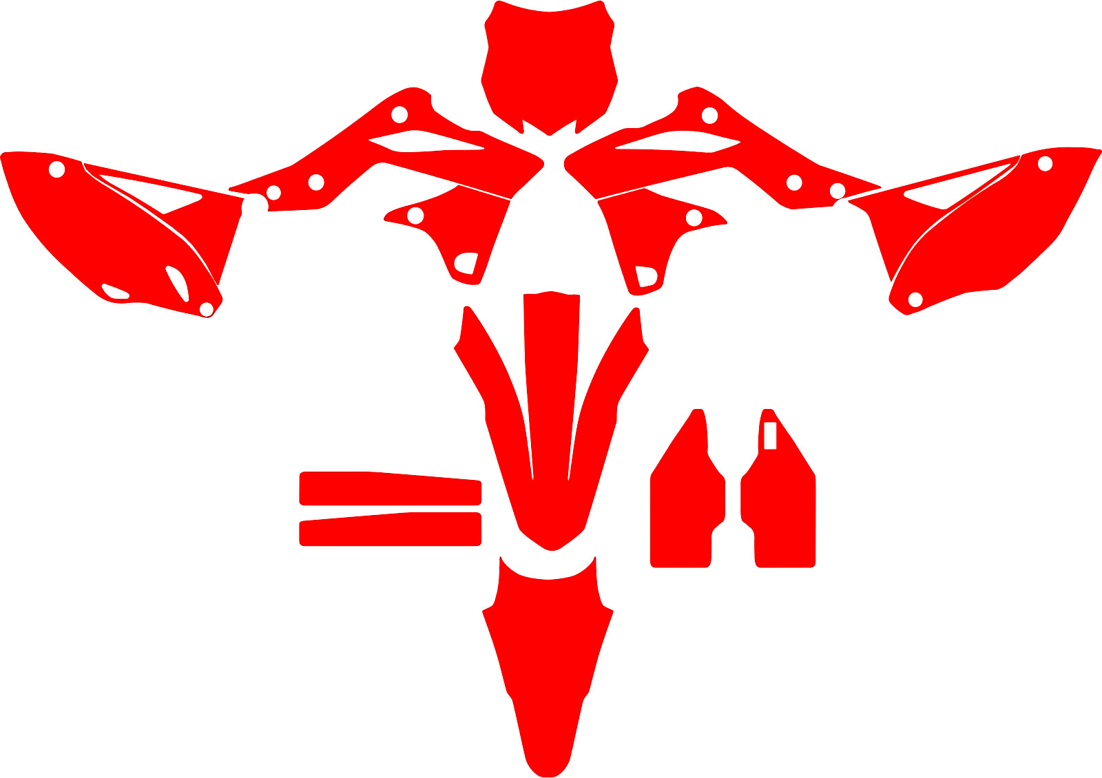 Kawasaki KXF 250 / 2013 2014 2015 2016 vector template a escala real 1:1
