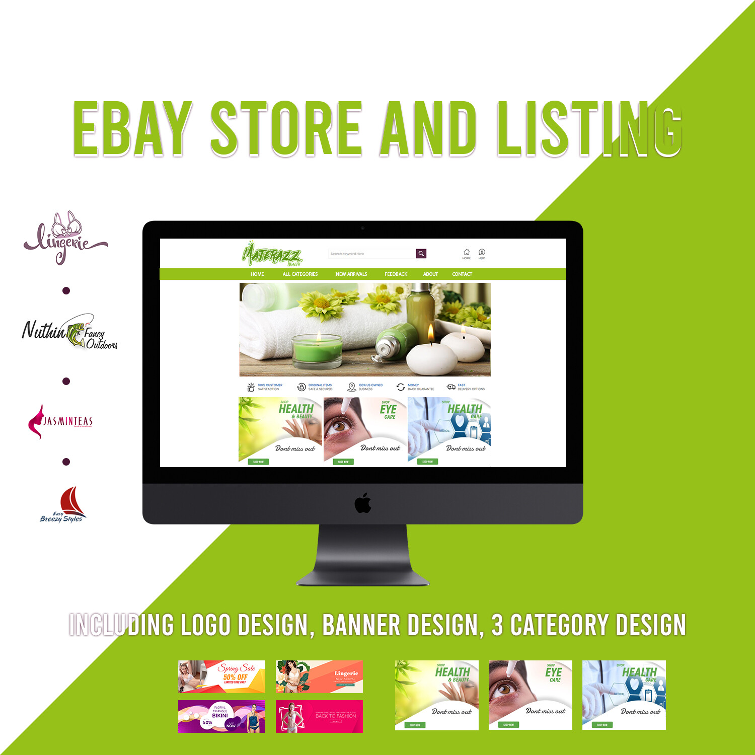 eBay store Listing Template design, Emerald theme Purple FREE LOGO,BANNER DESIGN