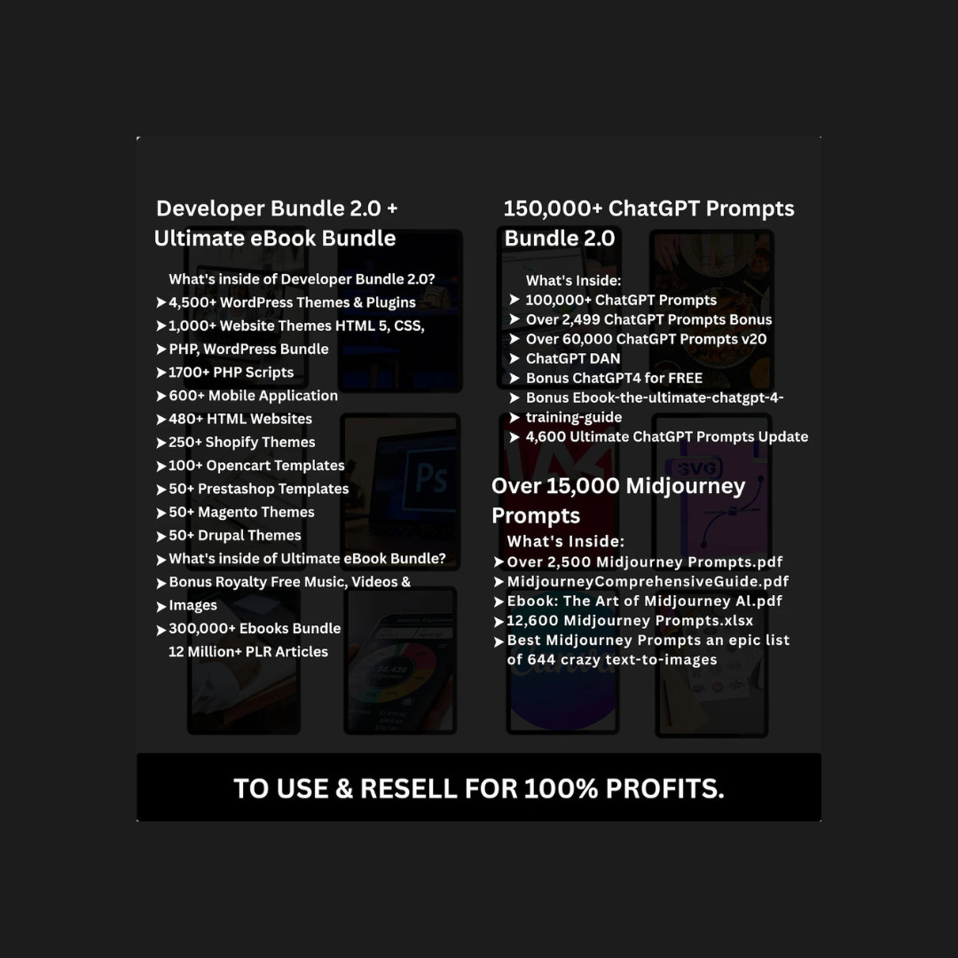Digital Product Bundle for Resale: 100M+ Items, Planners, Ebooks, Reels & More!