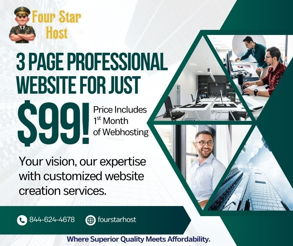 Cheap 3 Page Website, Free Hosting! Ignite Your business for less than $100