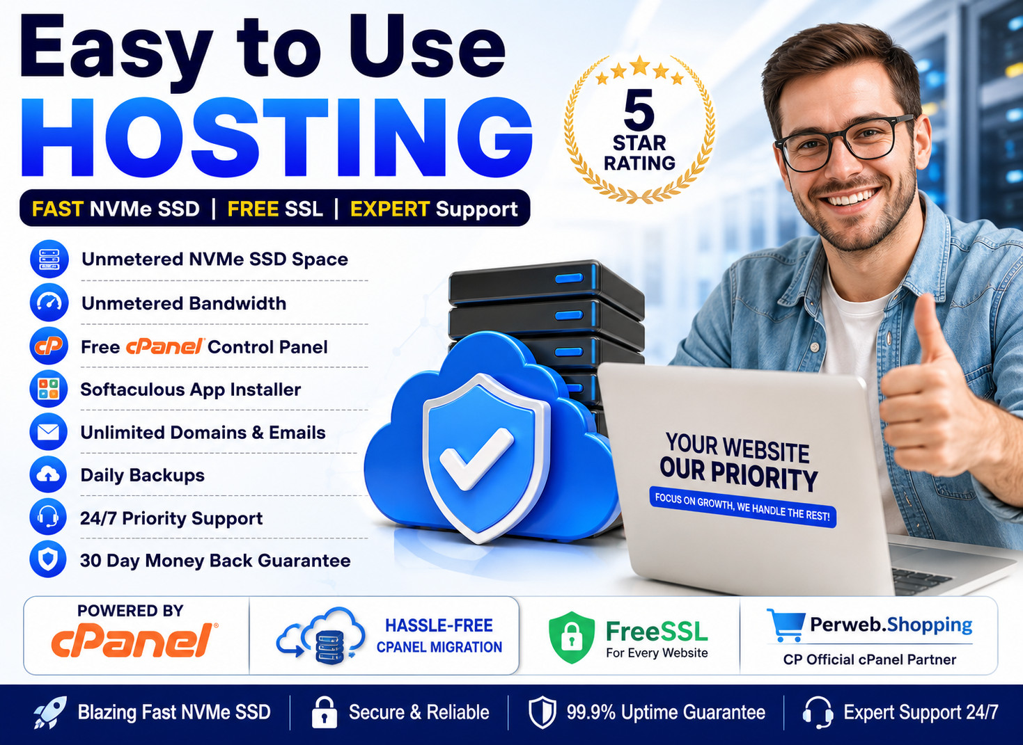 Easy to Use Hosting – 🚀 Unlimited SSD + Free SSL + Email Setup | Only $14.99/Yr
