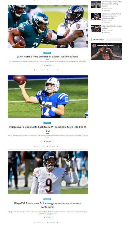 Turnkey Automated sports news Affiliate website Free Hosting / Setup
