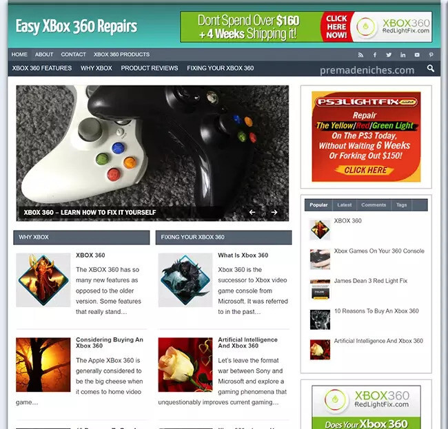 Ready Made Xbox 360 Repair Blog Turnkey Niche Website Business For Sale