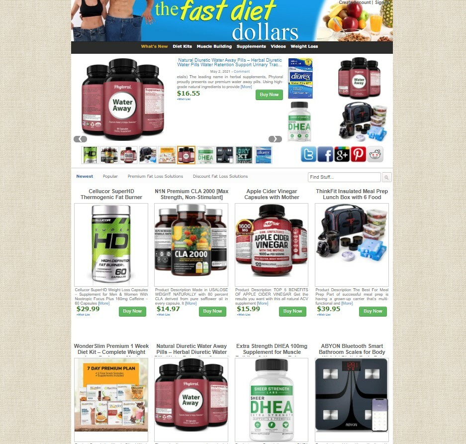 Weight loss Diet Niche eBay Amazon ClickBank Affiliate WebSite + AUTO UPDATE