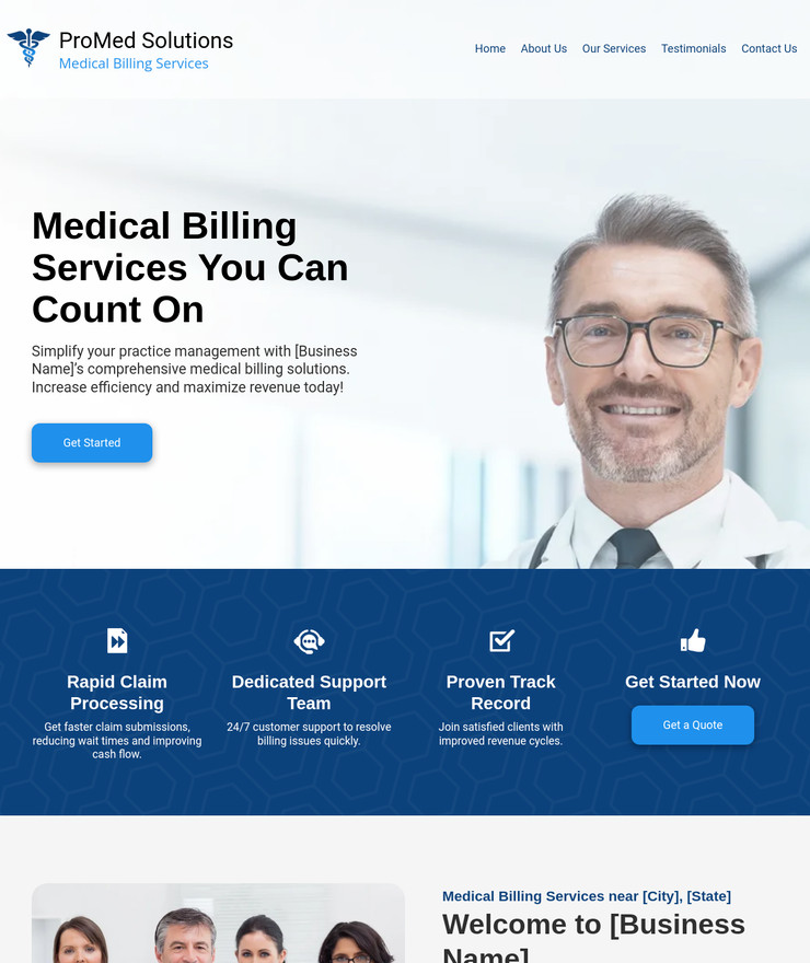Medical Billing Service Business Website *SEE FULL DESCRIPTION*