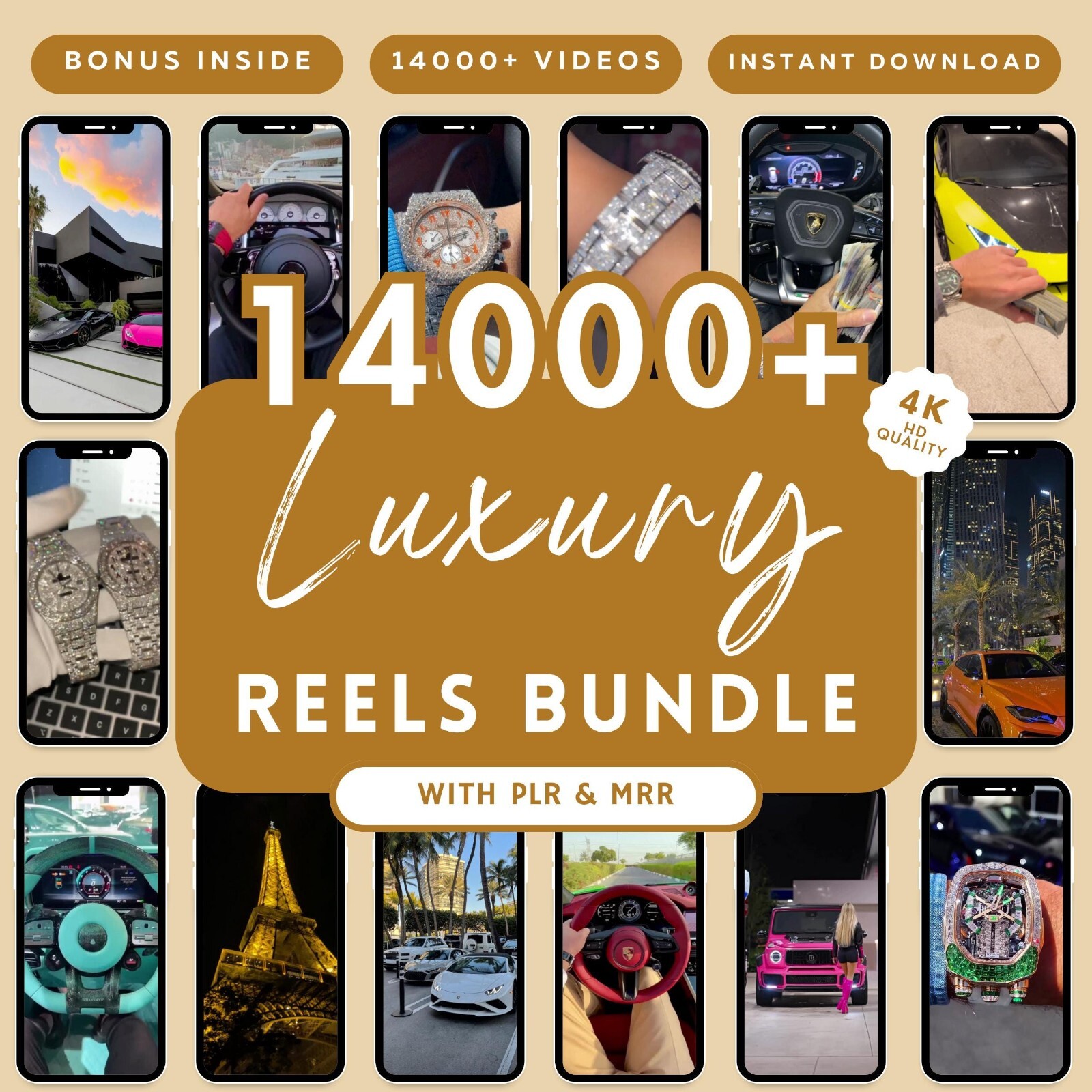 14,000+ Viral Luxury Lifestyle 4K Videos with MRR
