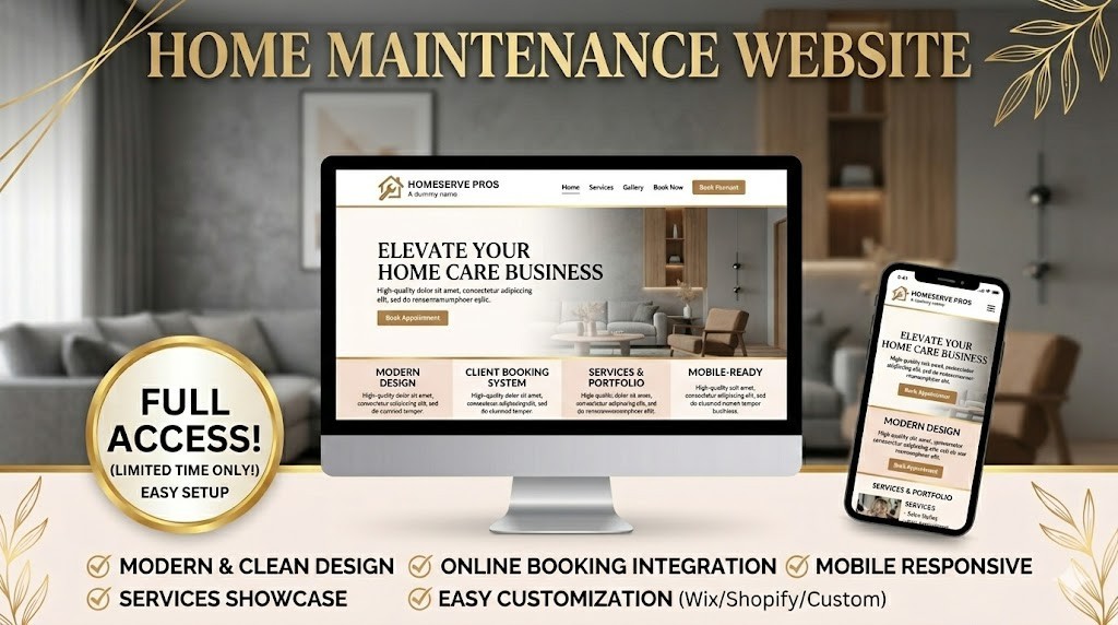 Professional Home Maintenance Website | Admin Panel | Booking & Invoicing System