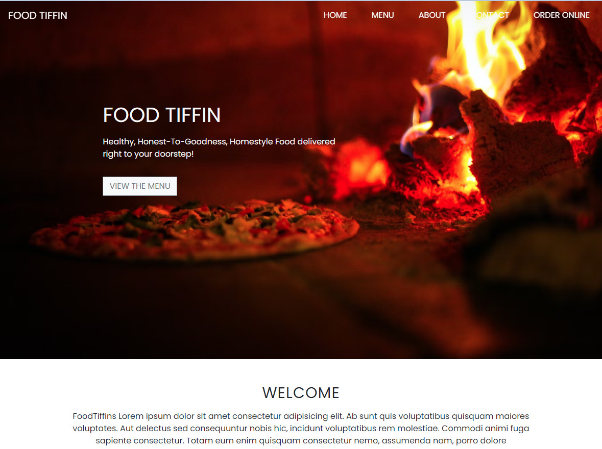 Food Tiffin HTML Bootstrap Responsive Template