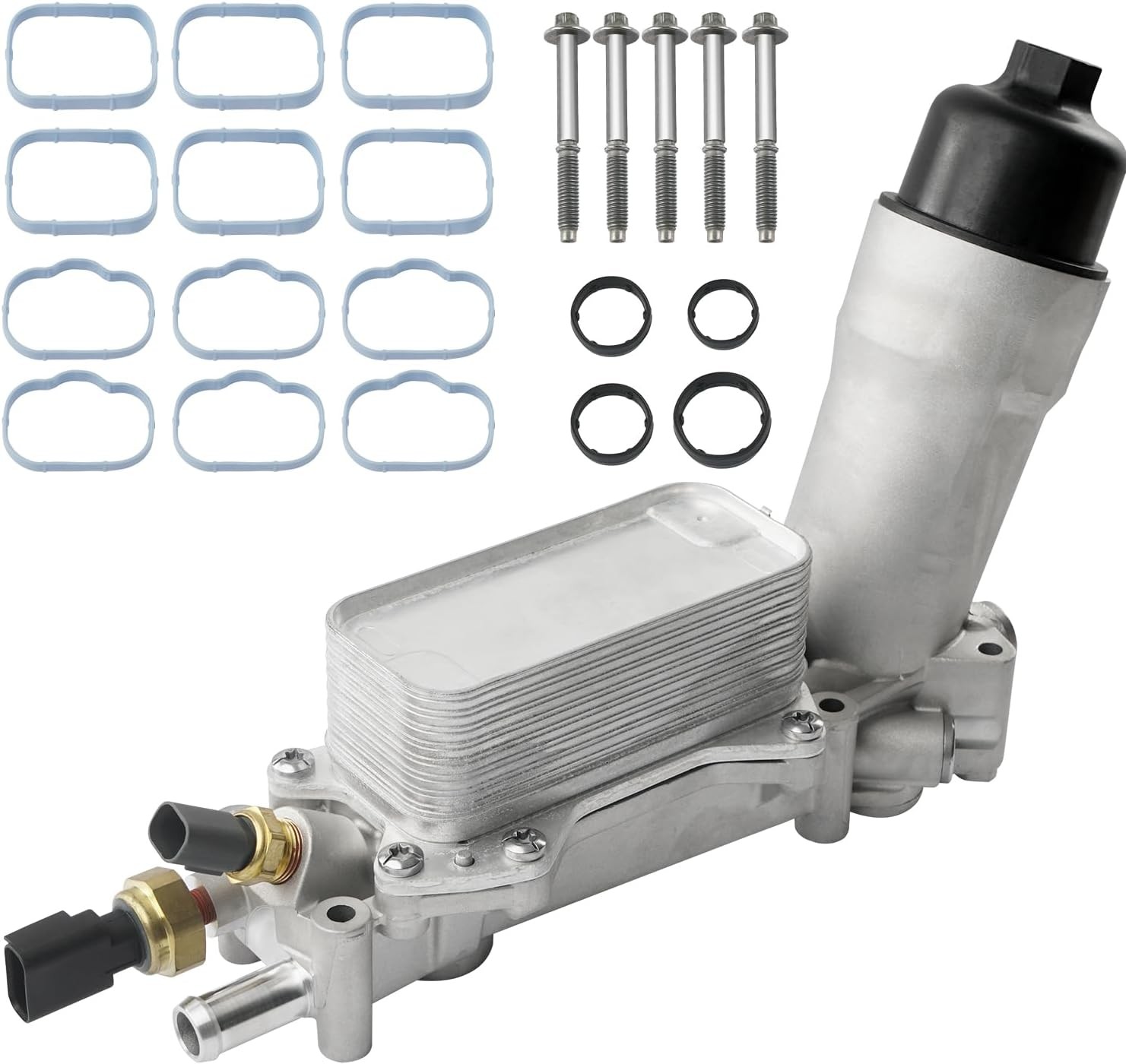 926-959 Upgrade Aluminum Engine Oil Cooler Oil Filter Housing for 2011-2016 Jeep