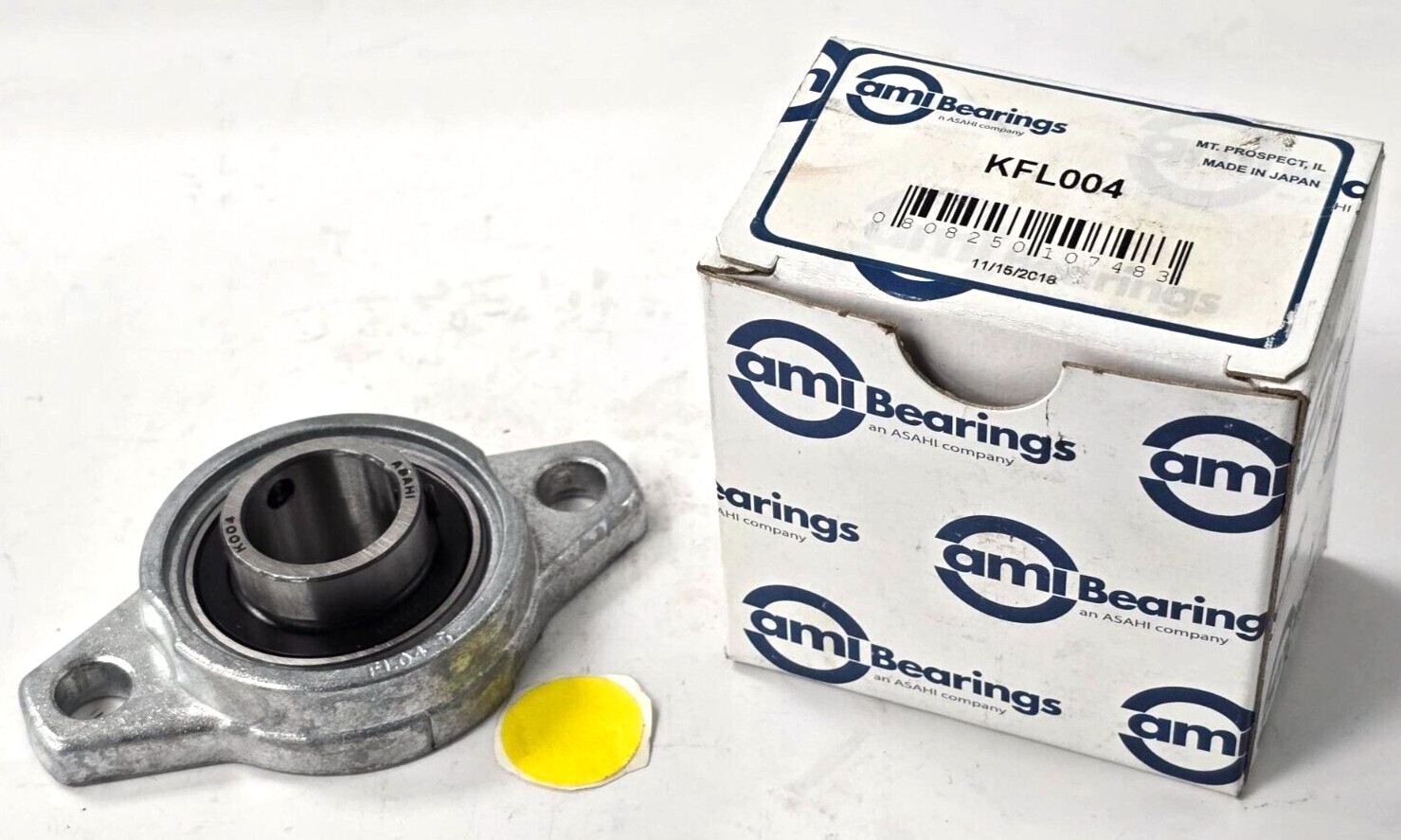 AMIBEARINGS KFL004 FLANGE-MOUNT BALL BEARING UNIT; I.D. 20MM; O.D. 55MM; L. 90MM