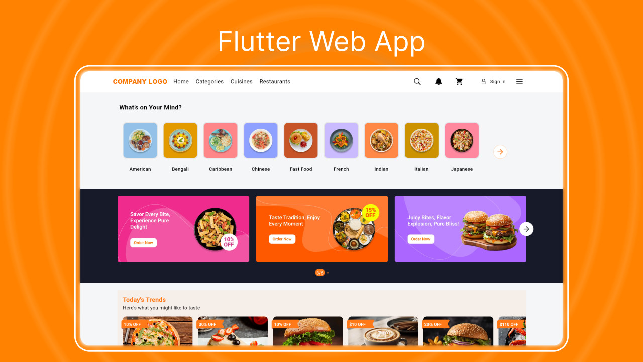FoodRush Multi-Restaurant Food Delivery Platform Flutter Apps | Laravel Admin
