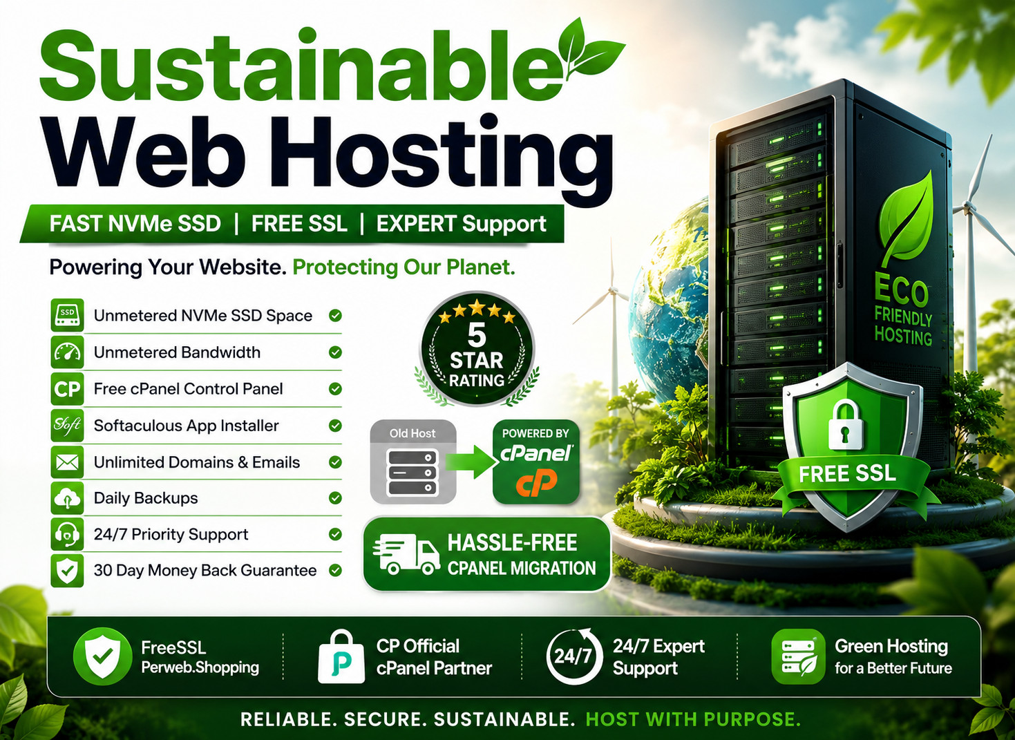 Sustainable Web Hosting – 🌱Lightning-Fast SSD, Unlimited Sites | Just $14.99/Yr