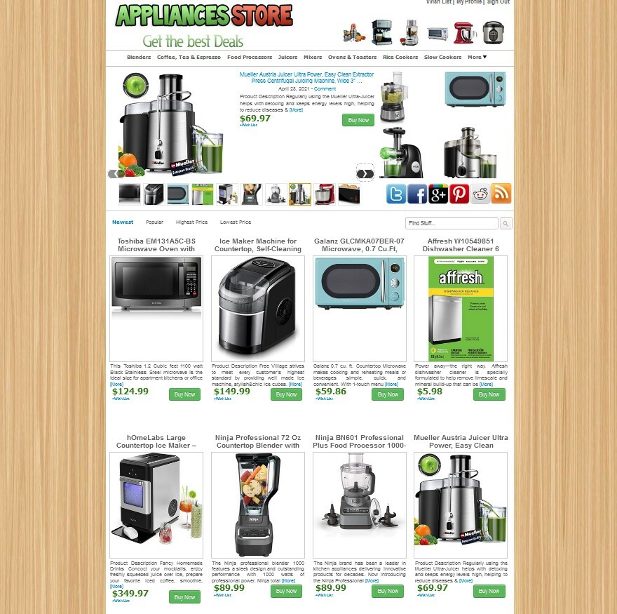 Kitchen Appliances Store Amazon, eBay, ClickBank Affiliate Website – AUTO UPDATE