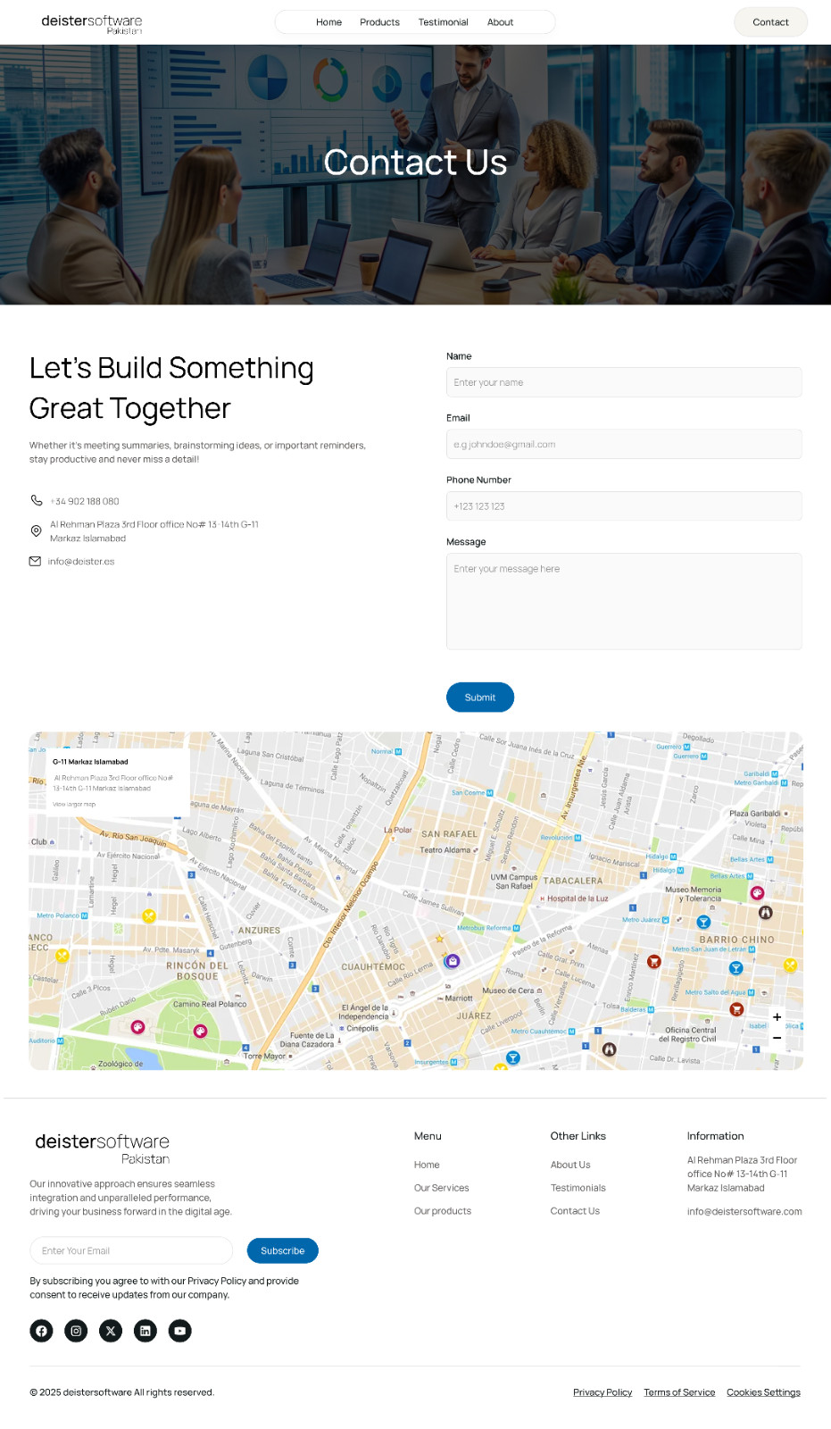 Contact Us Website Template Corporate Business Landing Page Professional Design