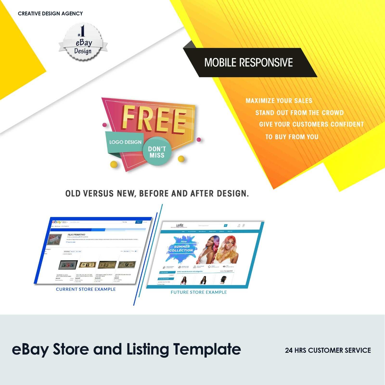 2020 ebay Store Design &Listing Template Responsive With FREE LOGO BANNER DESIGN