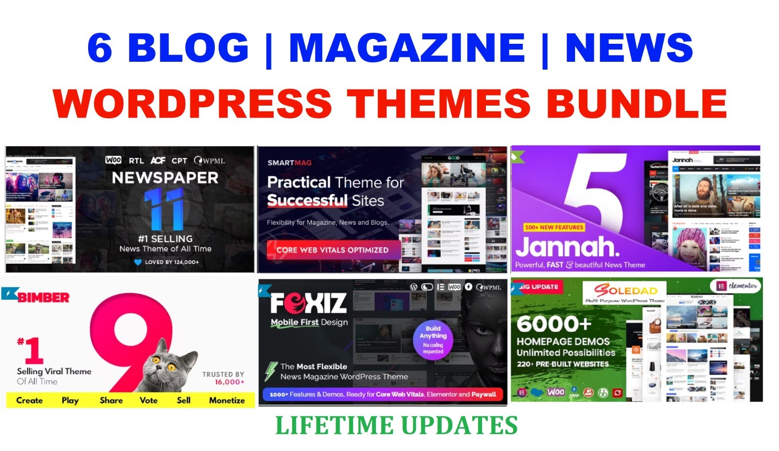 6 BLOG, MAGAZINE | NEWS WP THEMES NEWSPAPER SMARTMAG JANNAH BIMBER FOXIZ SOLEDAD