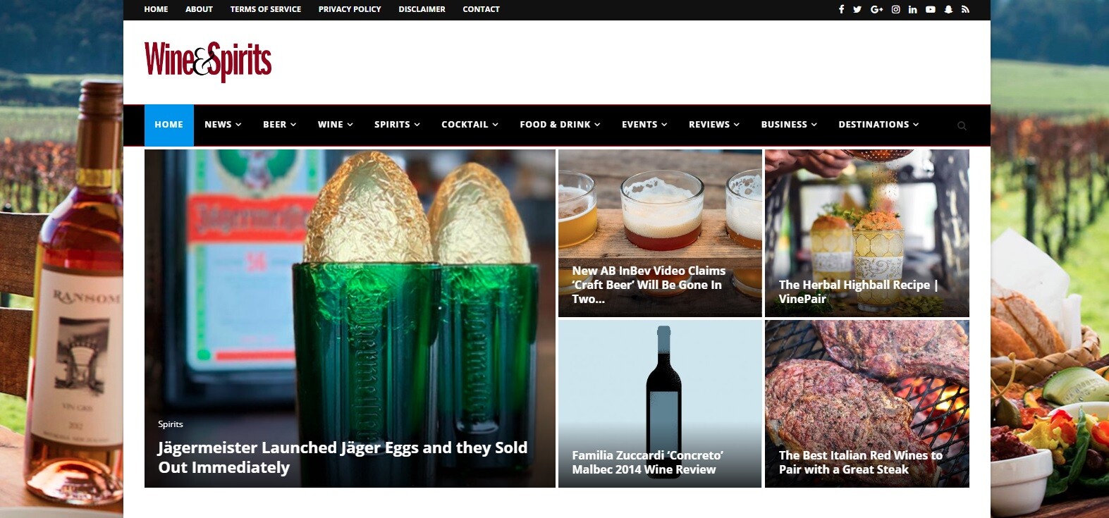 Wine Beer Spirit & Food Autopilot Website – Automated WordPress Site