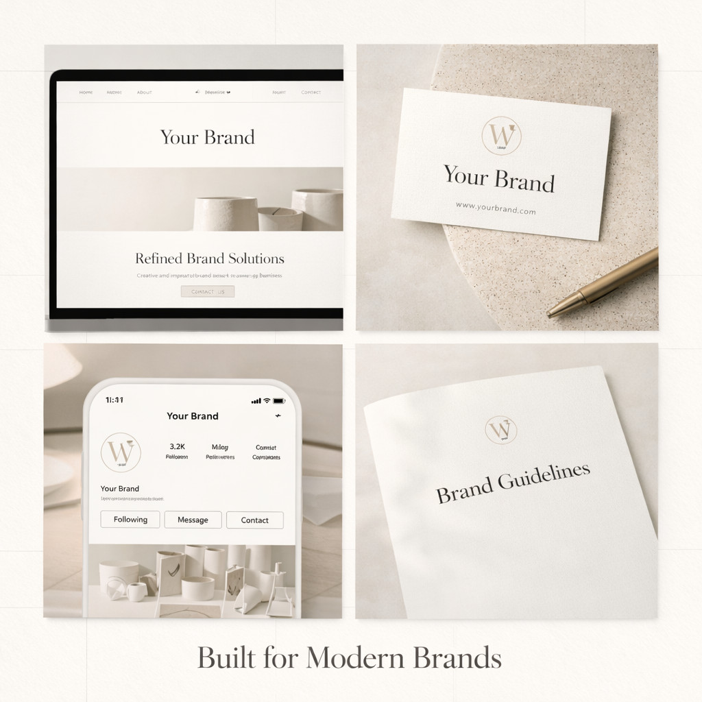 Luxury Brand Identity Bundle – Canva Brand Boards, Logo Suite & Color Systems