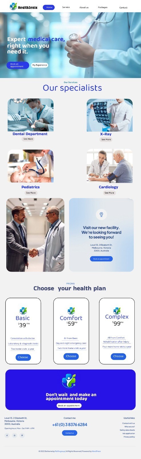 Healthcare Landing Page Template | Medical Website UI | Responsive Design.