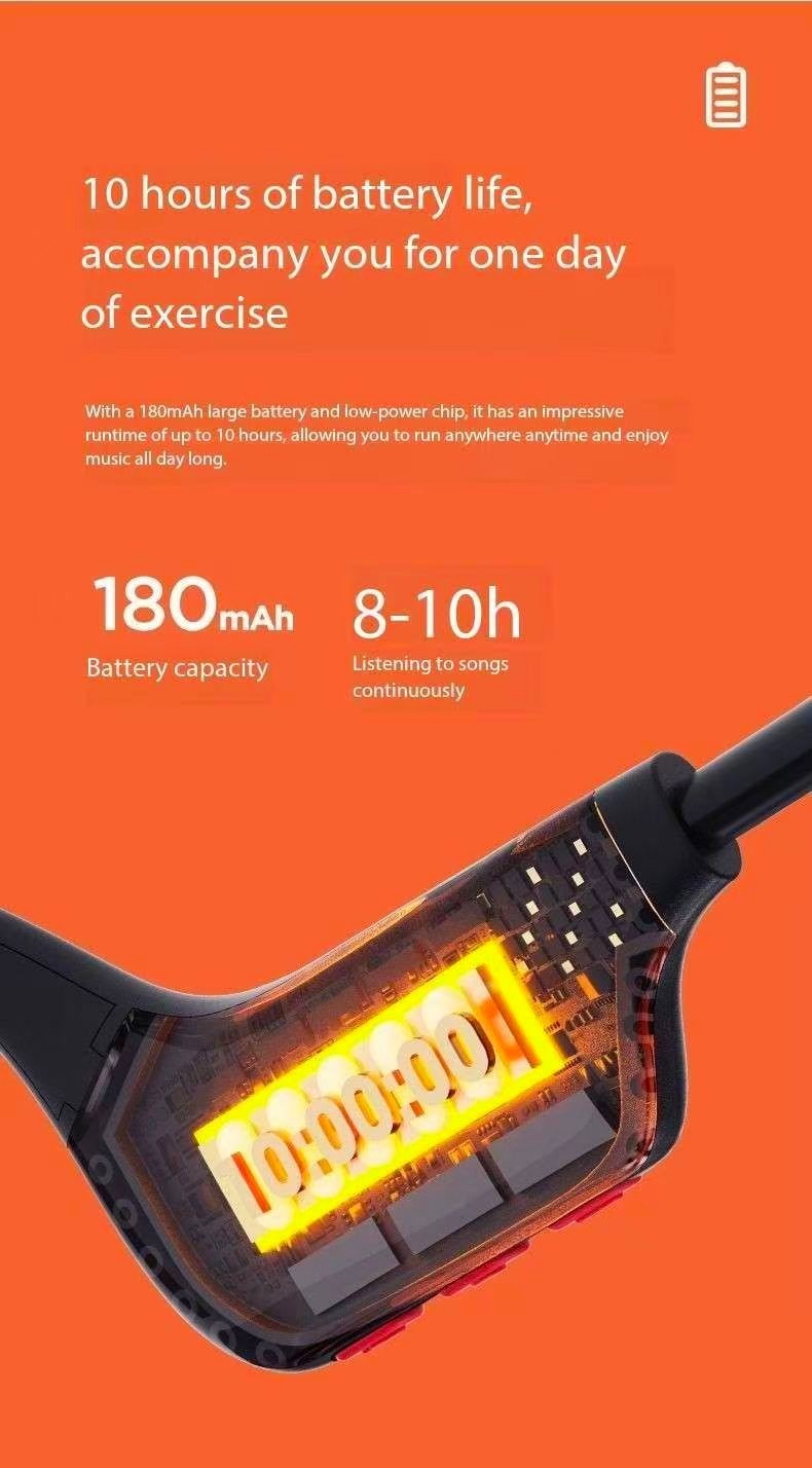 SHEYIN X6Pro Bone Conduction Bluetooth Headphones with Ultra Long Battery Life