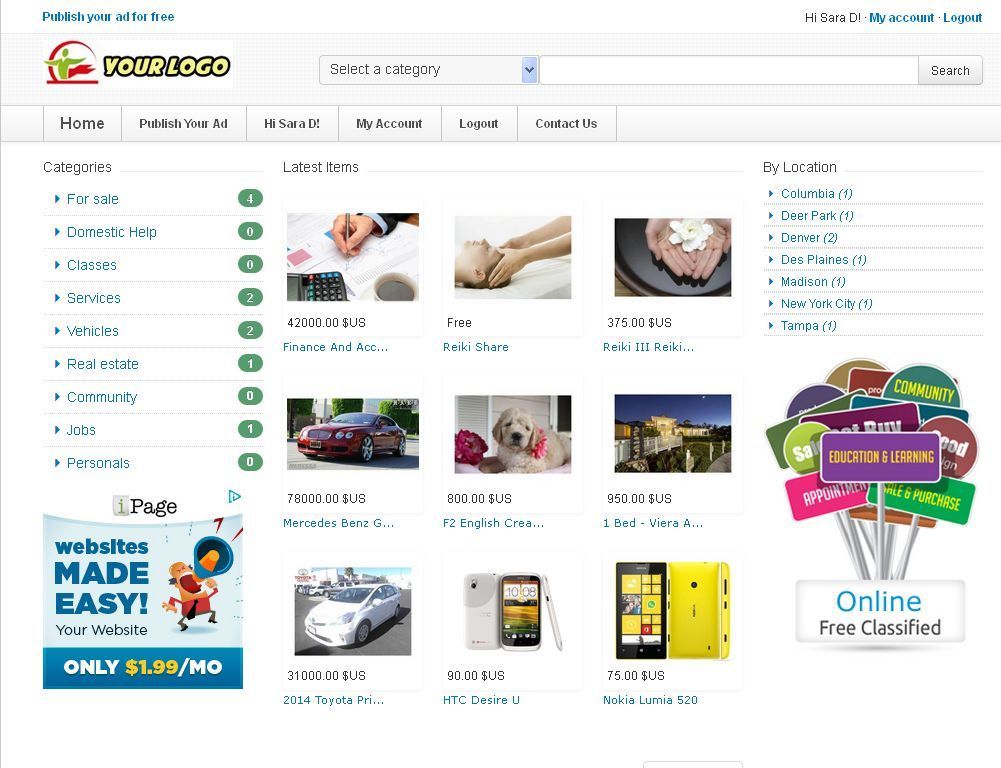 Classified Ads Website (Class theme) – Free Install