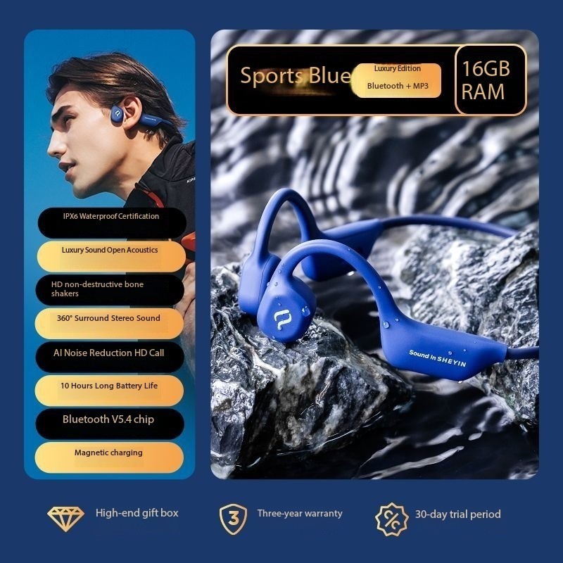 SHEYIN X13 bone conduction Bluetooth headphones, waterproof and sweatproof