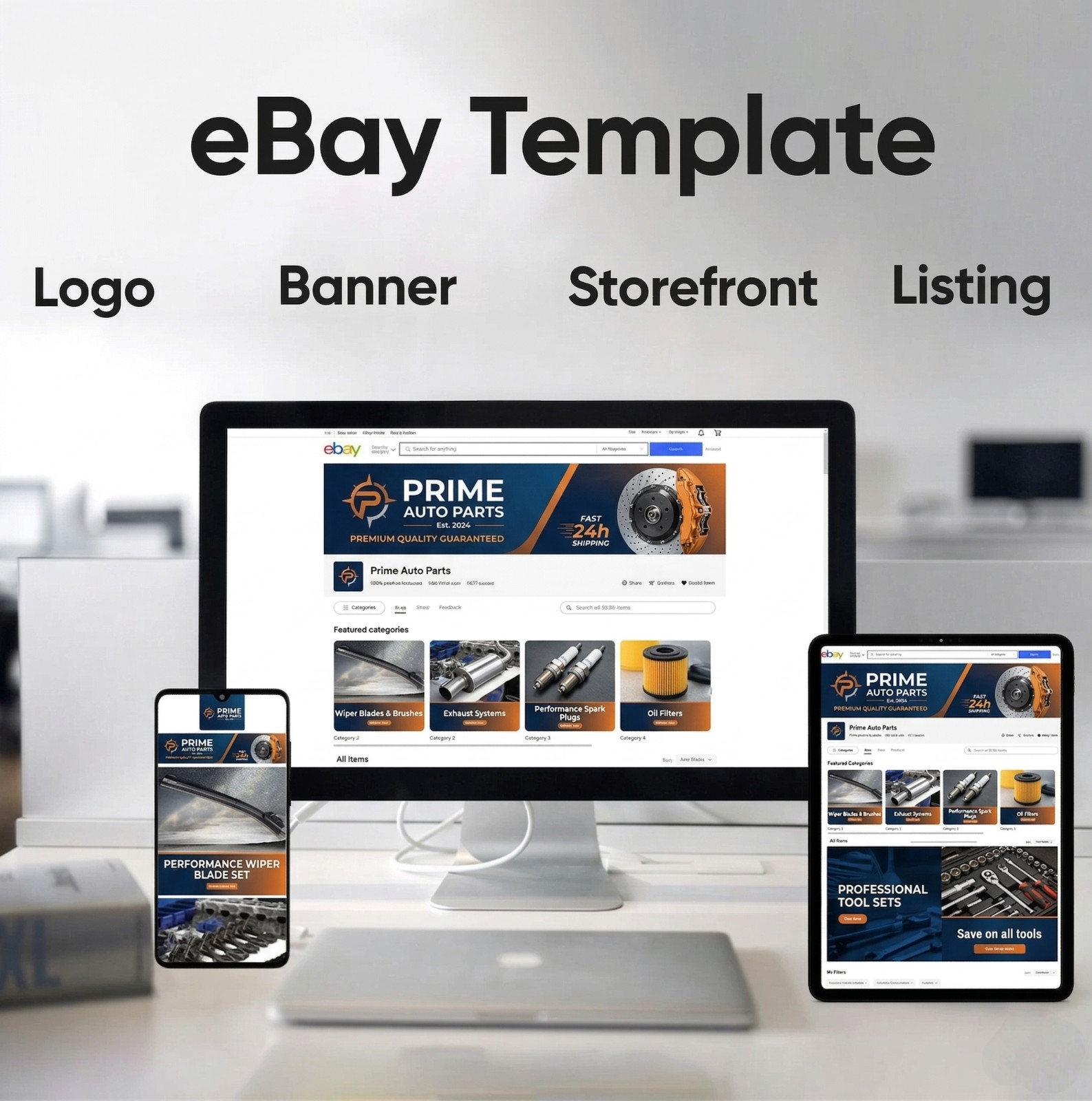 Custom 2026 eBay Storefront HTML listing template design