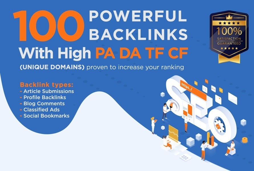 100 Unique High Authority SEO Backlinks (all from unique domains)