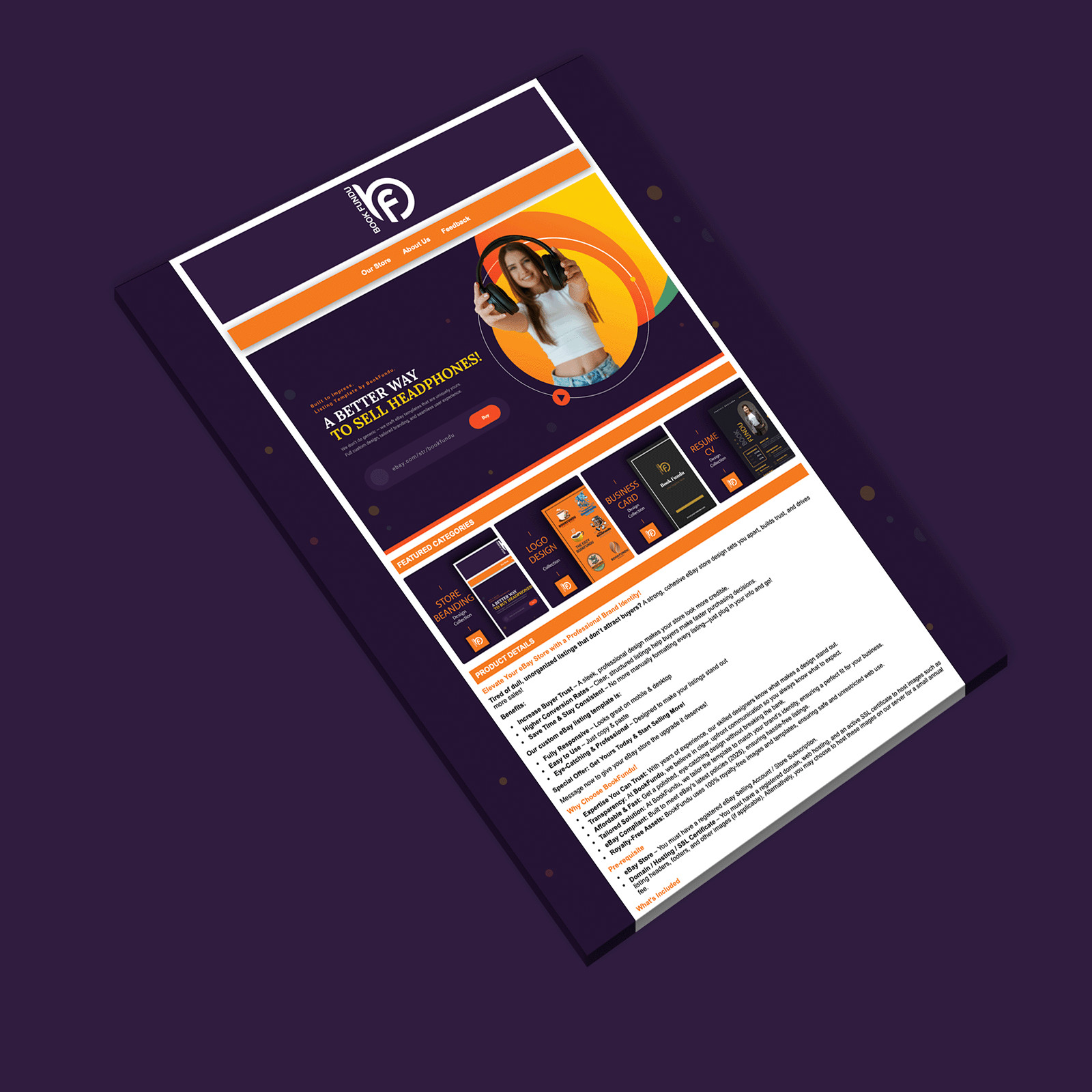 Custom eBay Store Design & Listing Template for Electronics & Tech Accessories
