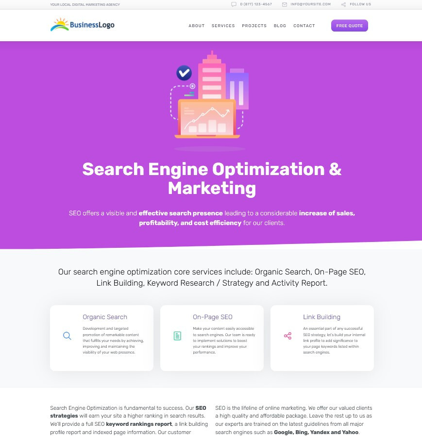 SEO & Digital Marketing Website – Free Install + Hosting