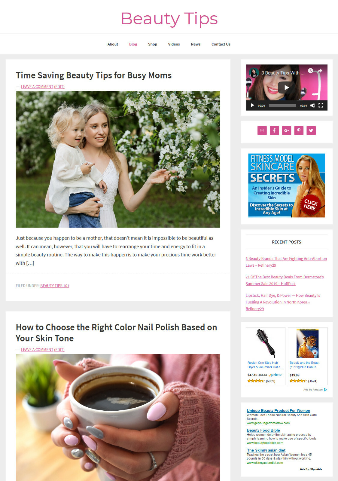 Stunning * BEAUTY TIPS * blog niche website business for sale AUTO UPDATING!