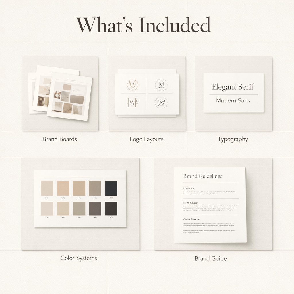 Luxury Brand Identity Bundle – Canva Brand Boards, Logo Suite & Color Systems