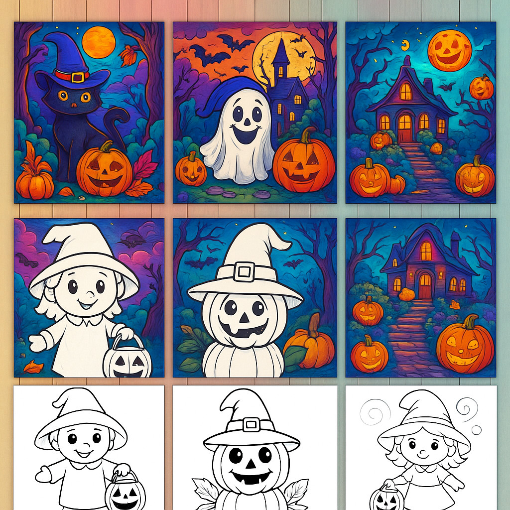 Halloween Coloring Pages, Halloween Coloring Book, Halloween Coloring Sheets,
