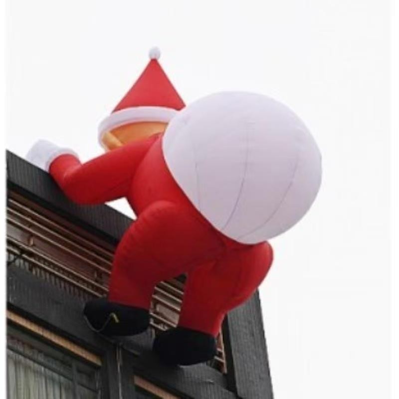 Inflatable Christmas Santa climbing wall hanging light-up cartoon decoration