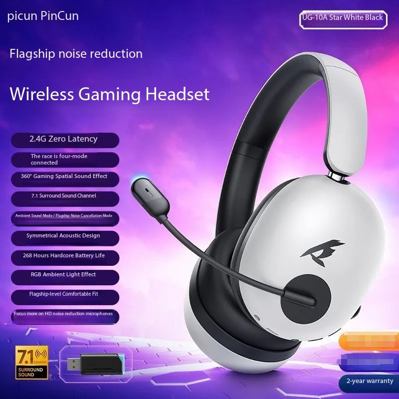 Pincun UG10A Over-Ear Active Noise-Canceling Gaming Headset-56dB Noise Reducton