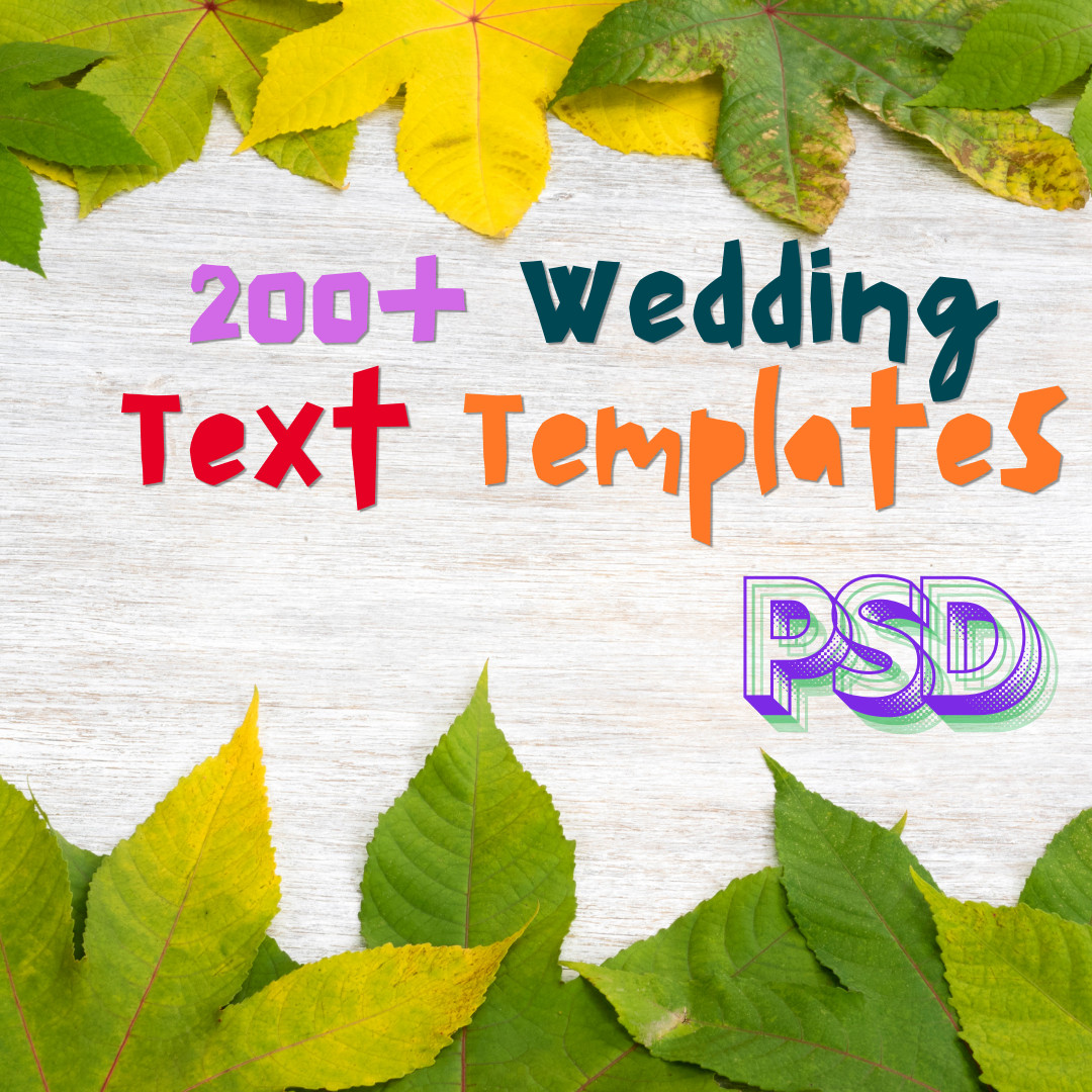 Wedding Text Templates Kit 200+ eps, jpg Editable Text For All Your Projects