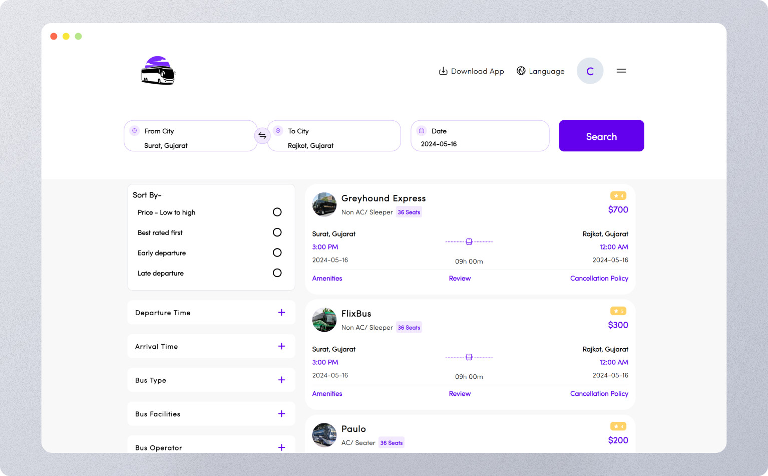 TripBus – Flutter Multi-Vendor Bus Ticket Booking App | Reservation System